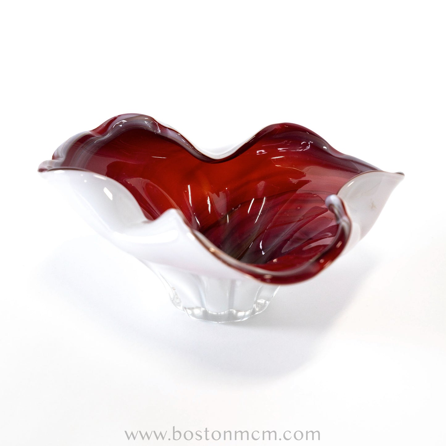 Italian Murano Art Glass Dark Red Bowl, Possibly by Fratelli Toso