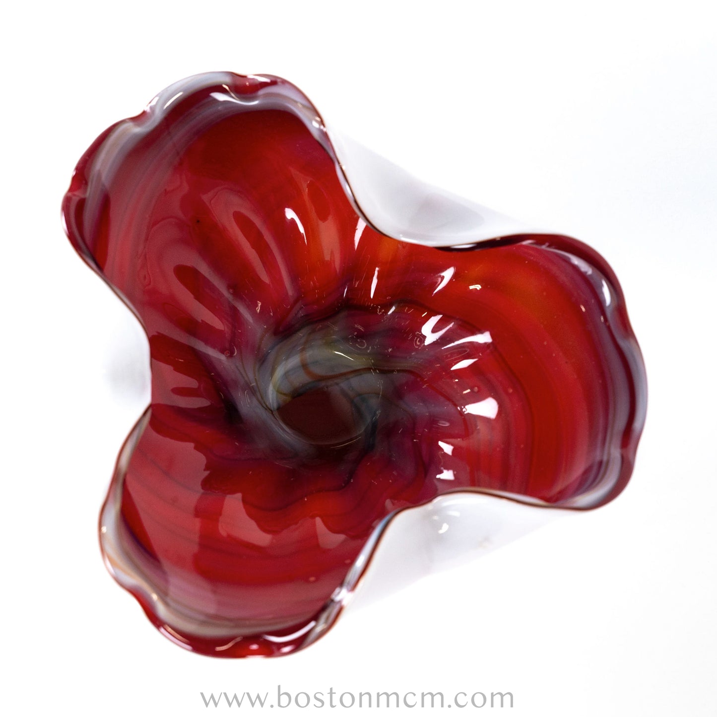 Italian Murano Art Glass Dark Red Bowl, Possibly by Fratelli Toso