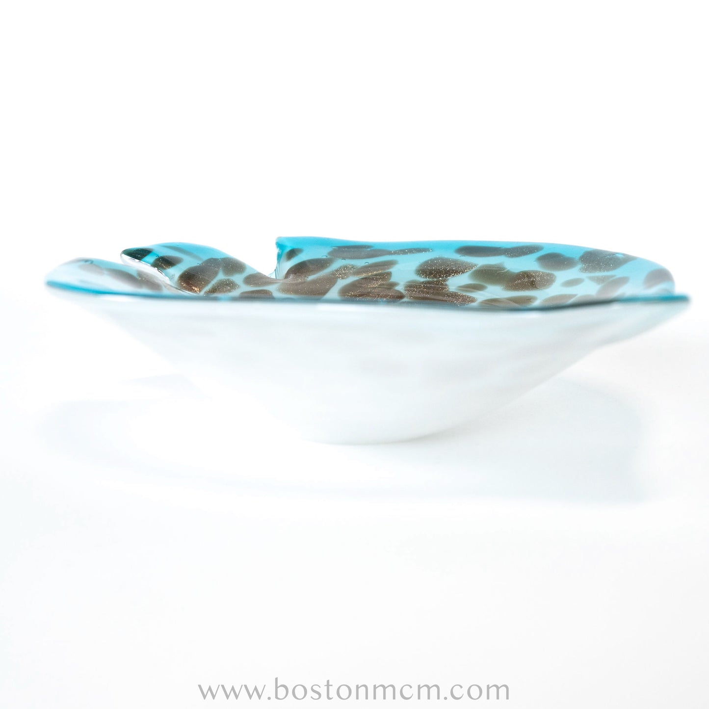 Italian Murano Art Glass Aventurine / Turquoise Bowl by Fratelli Toso