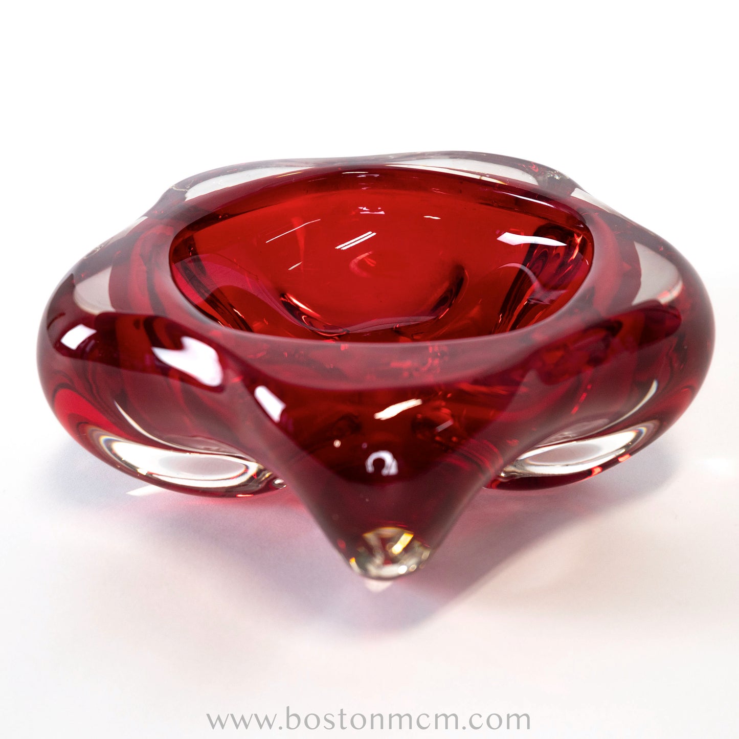 Art Glass Red Bowl by Whitefriars #54