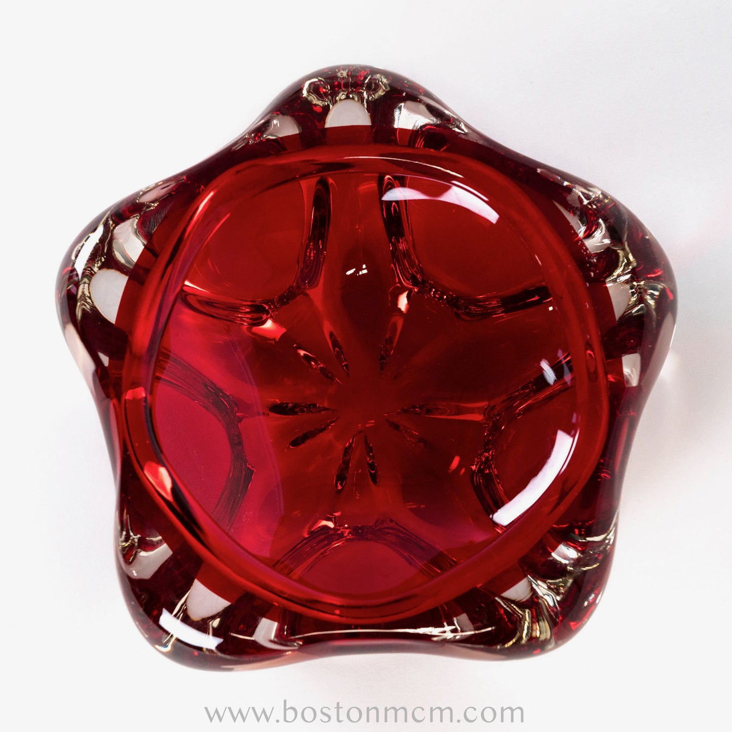 Art Glass Red Bowl by Whitefriars #54