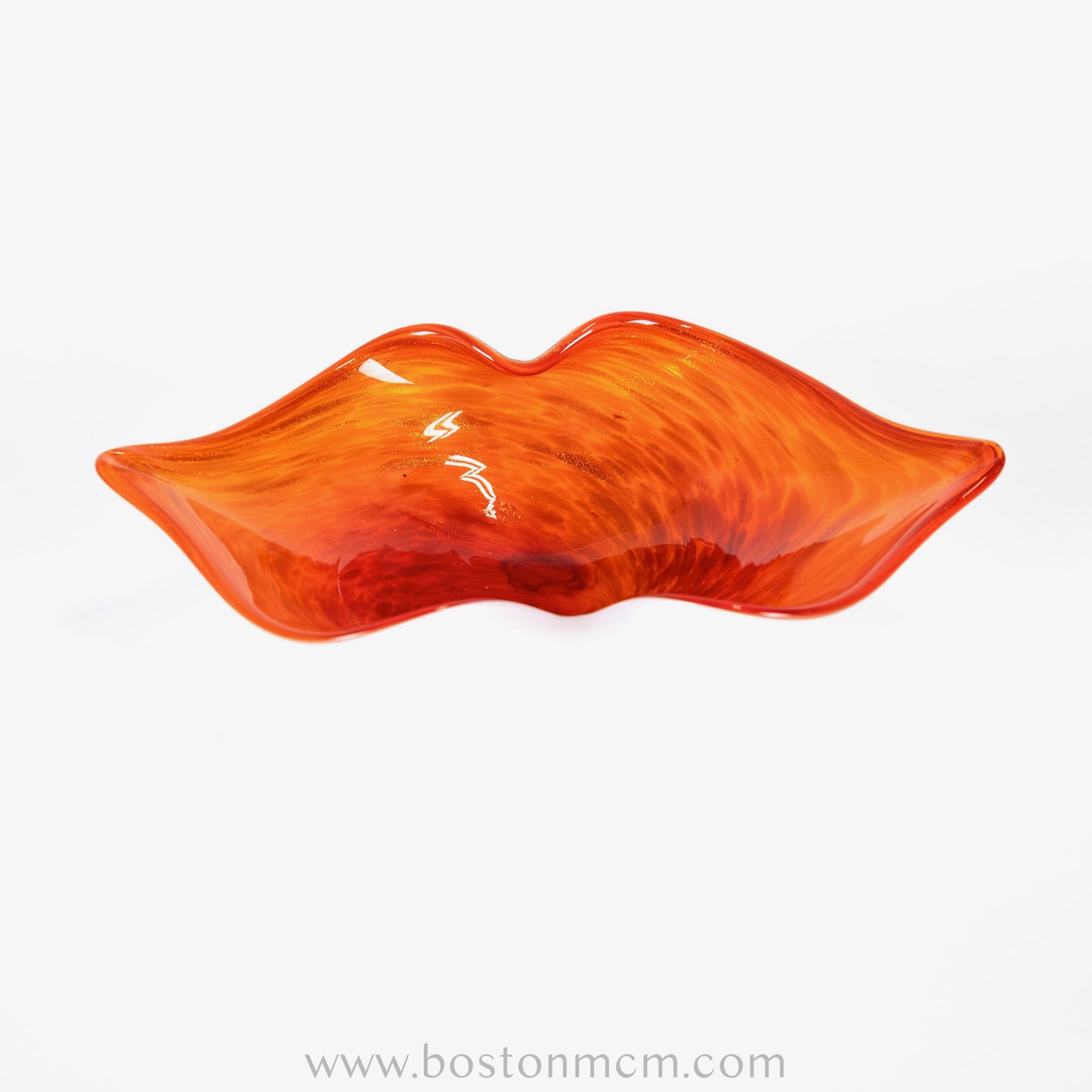 Italian Murano Art Glass Orange-Red Bowl / Dish