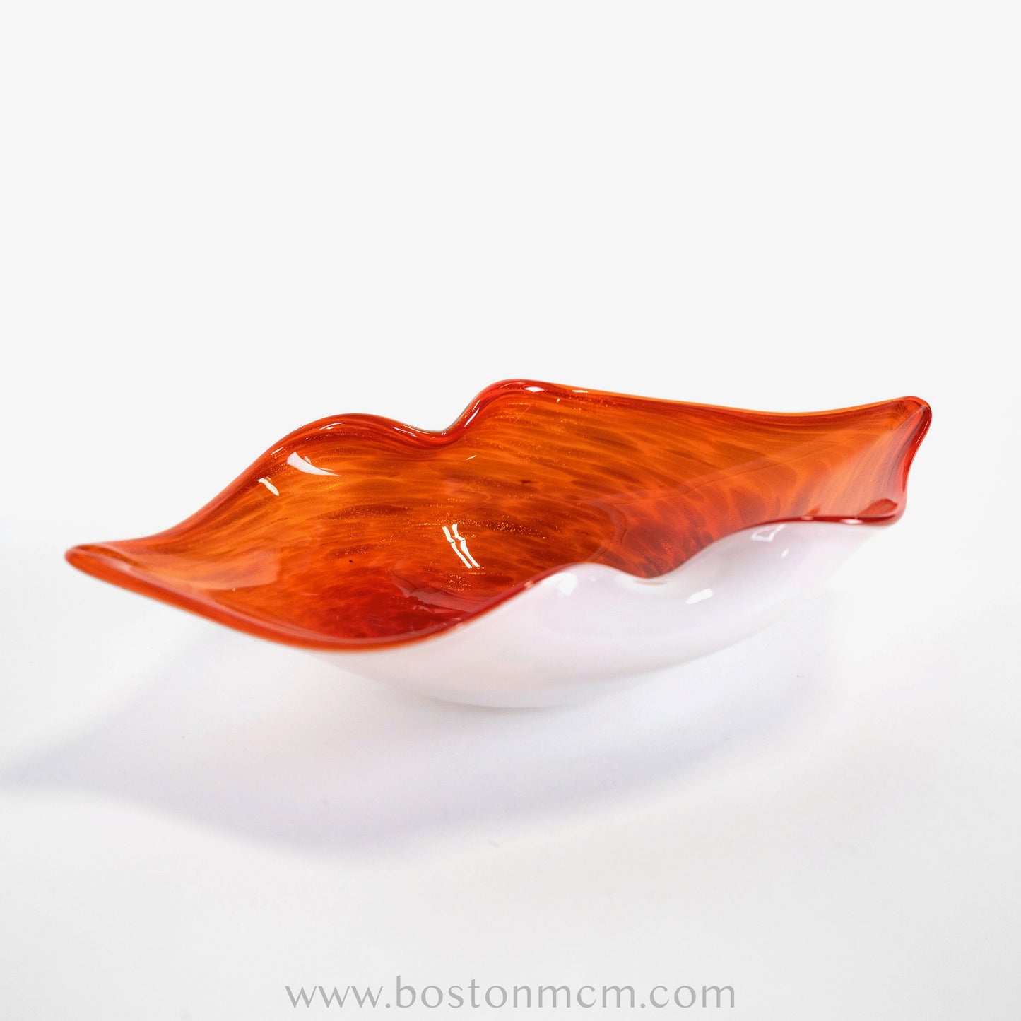 Italian Murano Art Glass Orange-Red Bowl / Dish