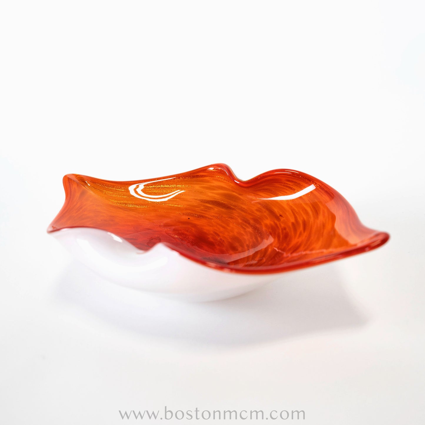 Italian Murano Art Glass Orange-Red Bowl / Dish