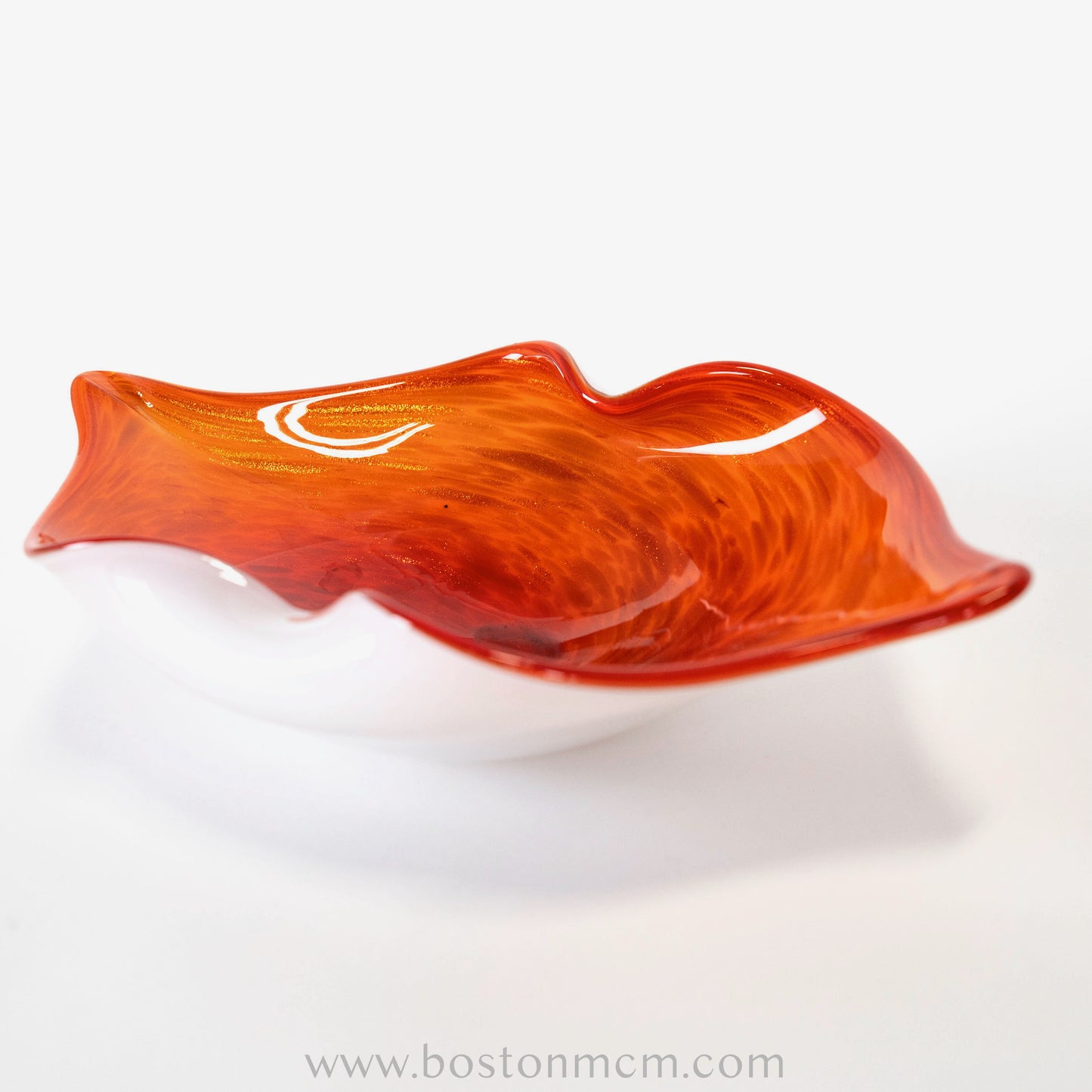 Italian Murano Art Glass Orange-Red Bowl / Dish