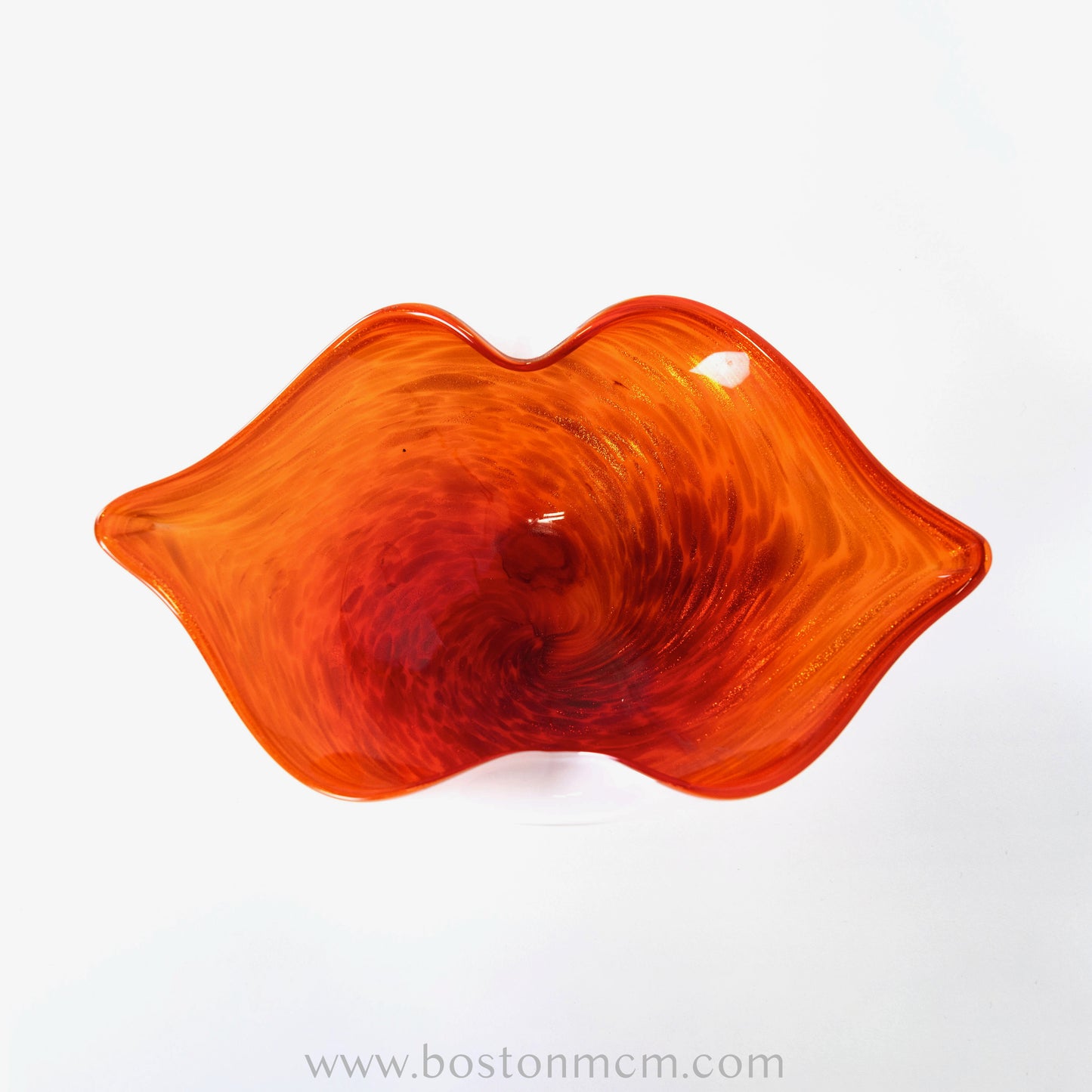 Italian Murano Art Glass Orange-Red Bowl / Dish