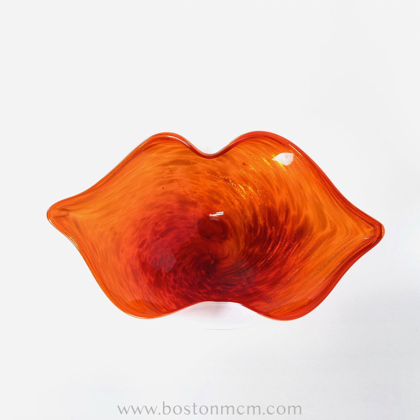 Italian Murano Art Glass Orange-Red Bowl / Dish