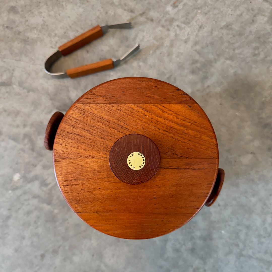 Kjeni Danish Teak Ice Bucket & Tongs - #A1561