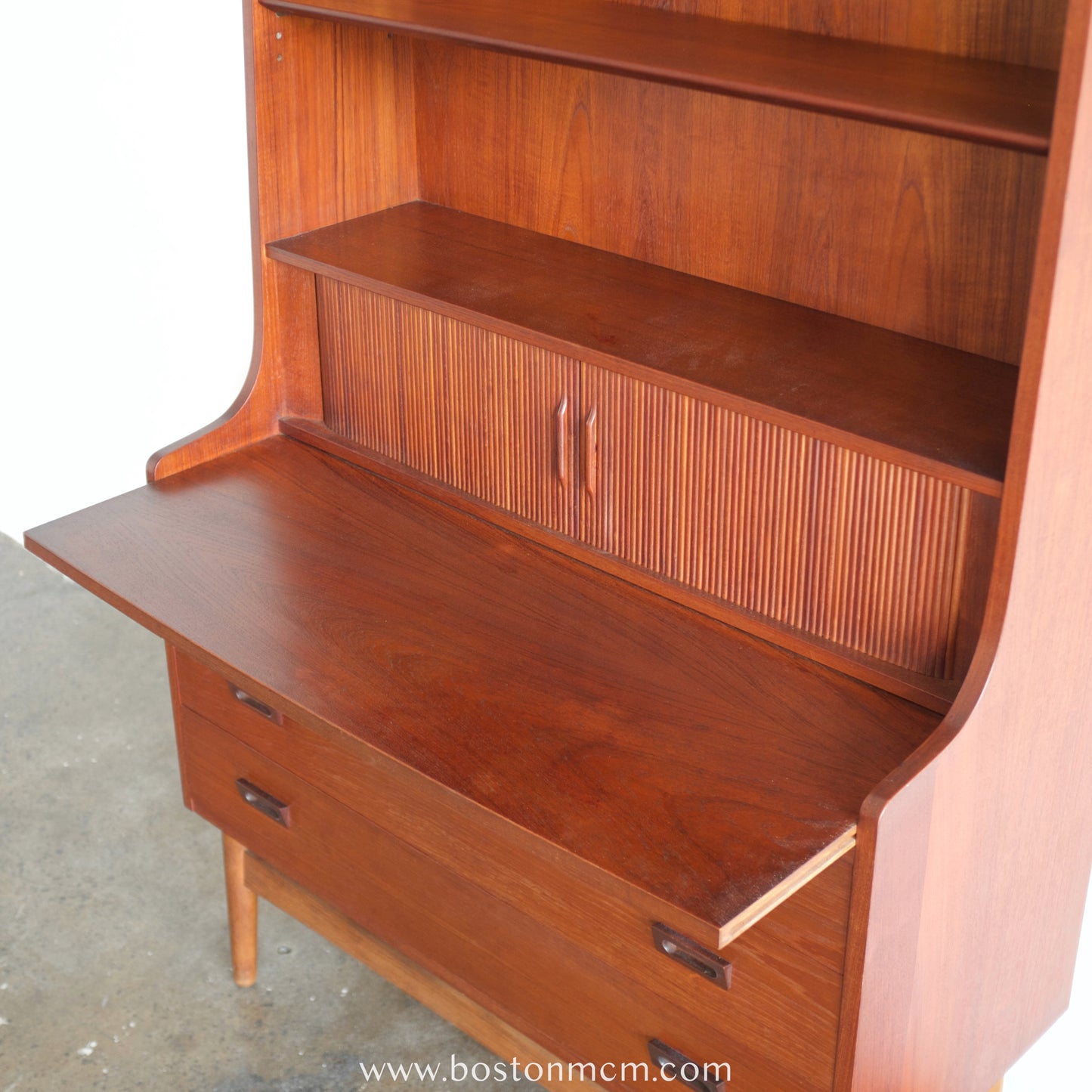 Nexø Møbelfabrik Teak Secretary Desk & Bookcase Designed by Johannes Sorth