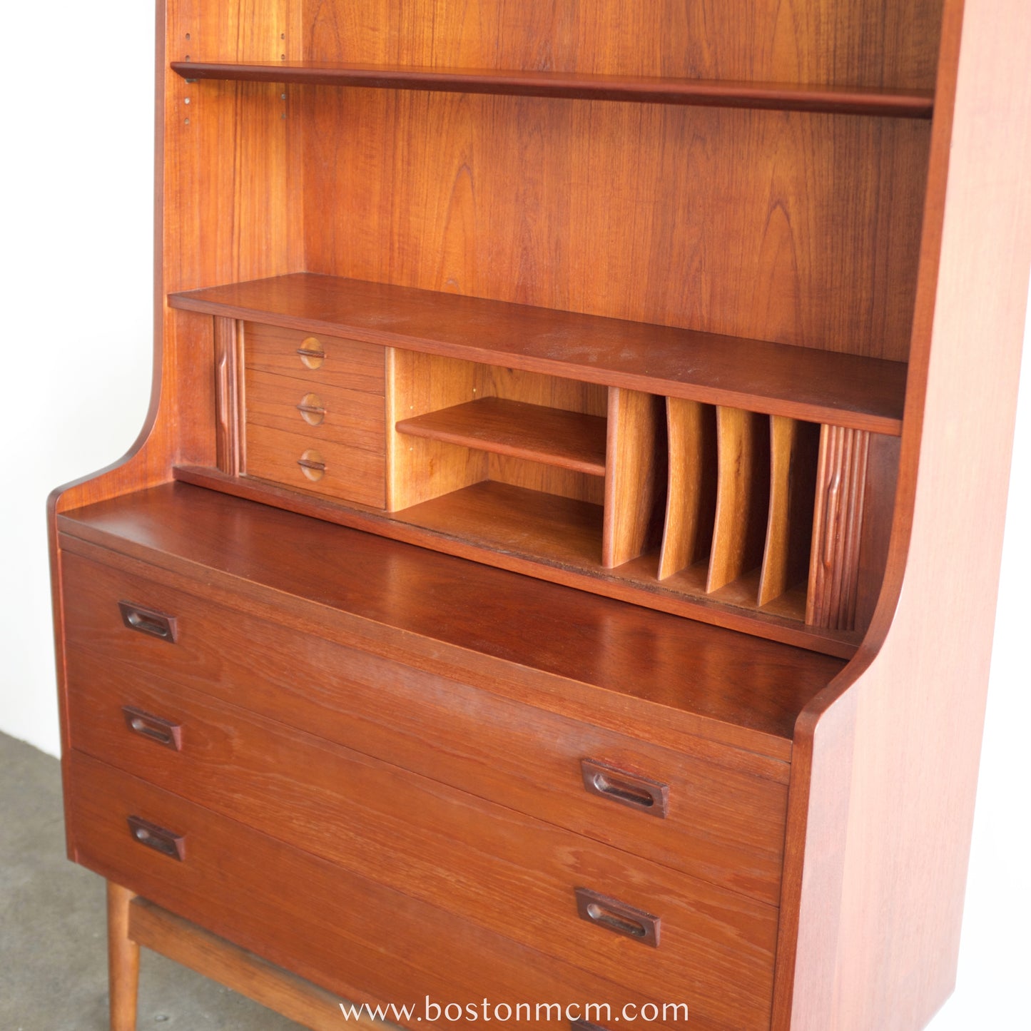 Nexø Møbelfabrik Teak Secretary Desk & Bookcase Designed by Johannes Sorth