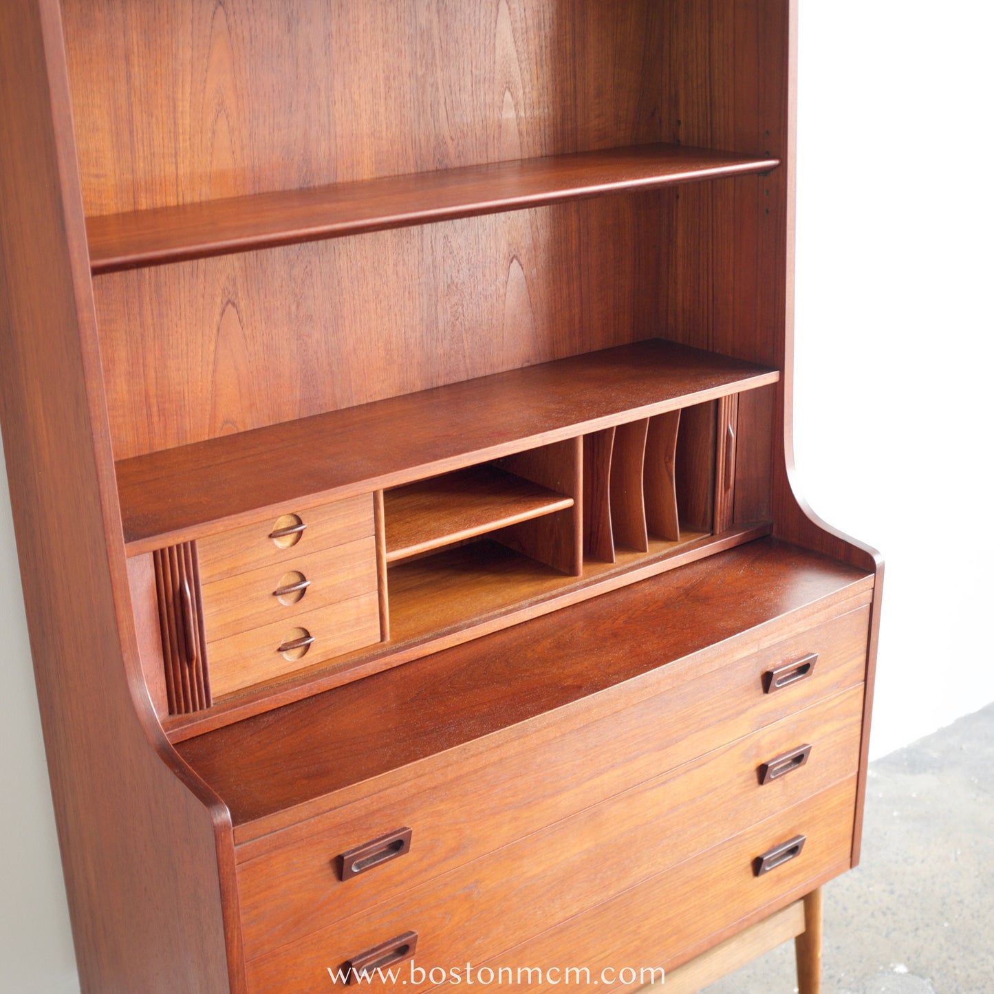 Nexø Møbelfabrik Teak Secretary Desk & Bookcase Designed by Johannes Sorth