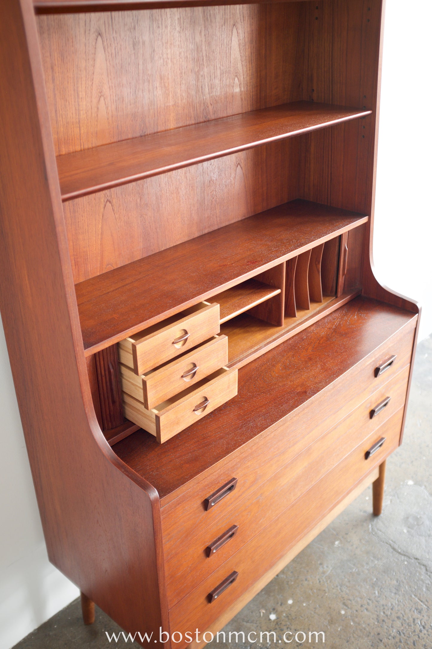 Nexø Møbelfabrik Teak Secretary Desk & Bookcase Designed by Johannes Sorth