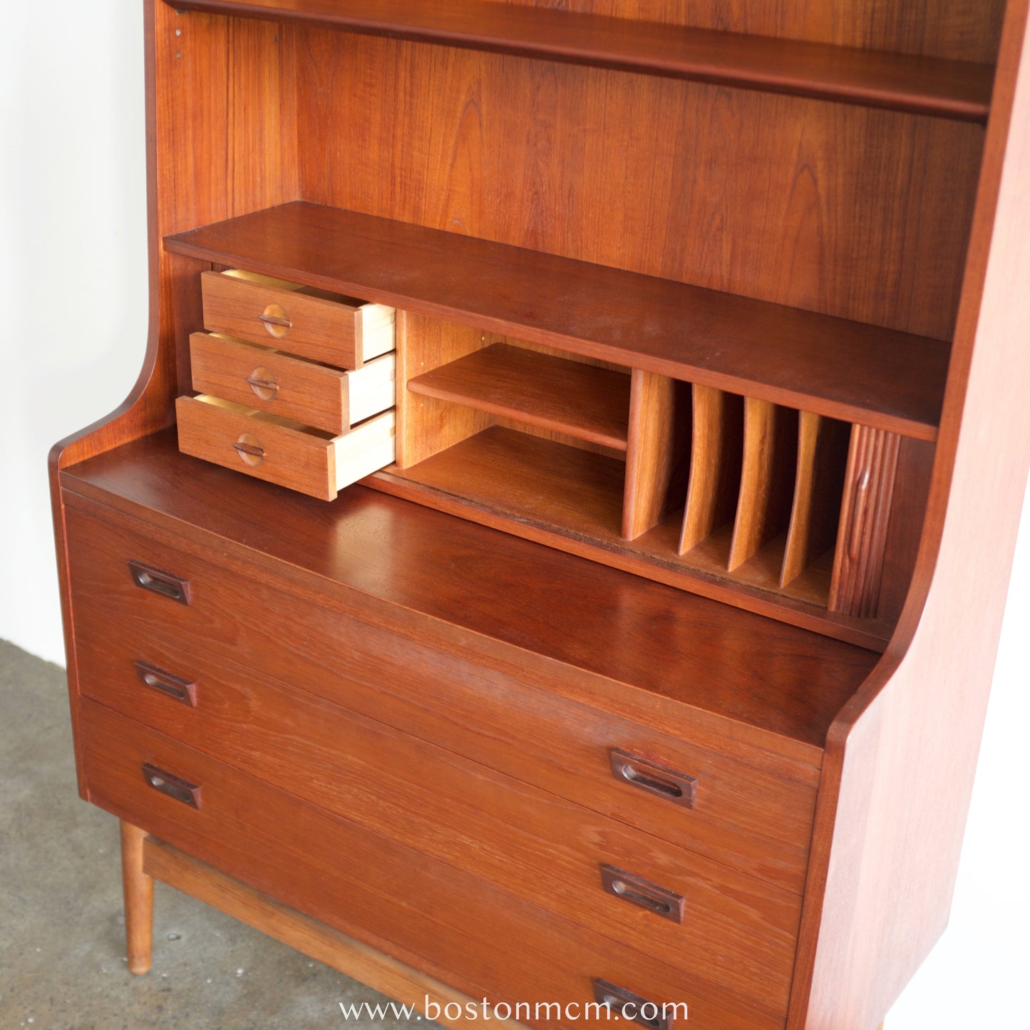 Nexø Møbelfabrik Teak Secretary Desk & Bookcase Designed by Johannes Sorth
