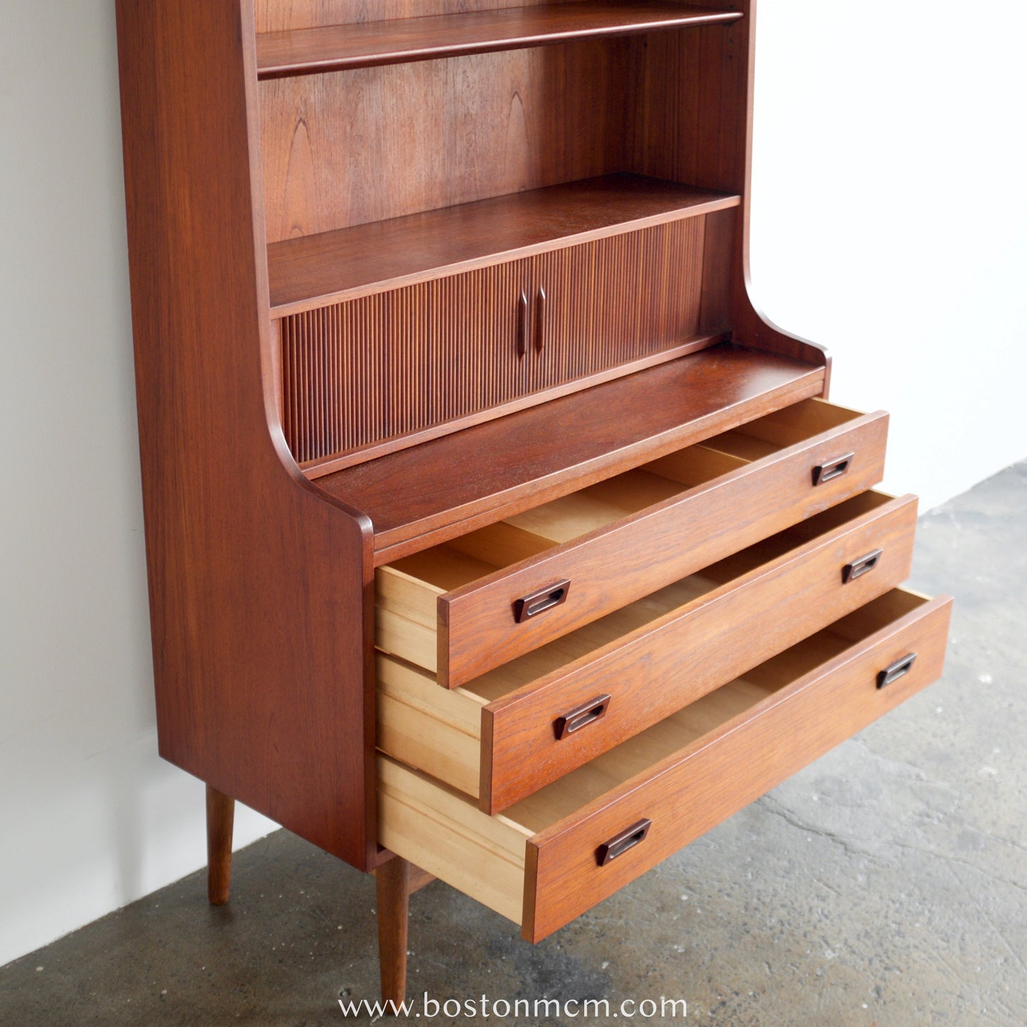 Nexø Møbelfabrik Teak Secretary Desk & Bookcase Designed by Johannes Sorth