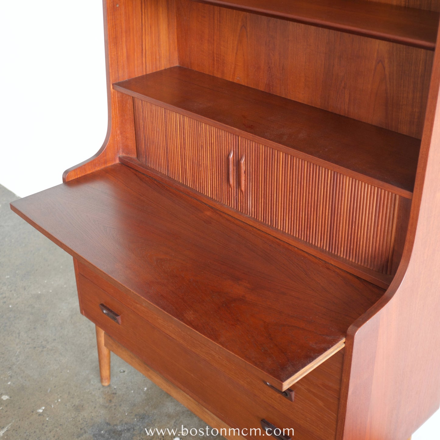 Nexø Møbelfabrik Teak Secretary Desk & Bookcase Designed by Johannes Sorth