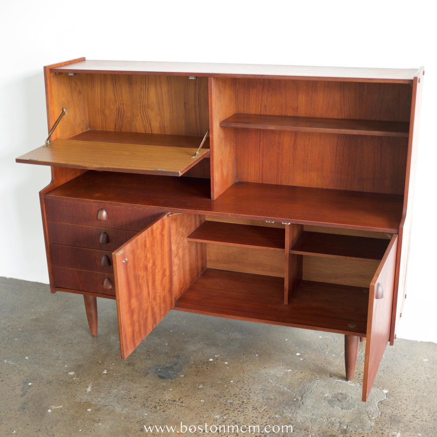 British Teak Tall Sideboard