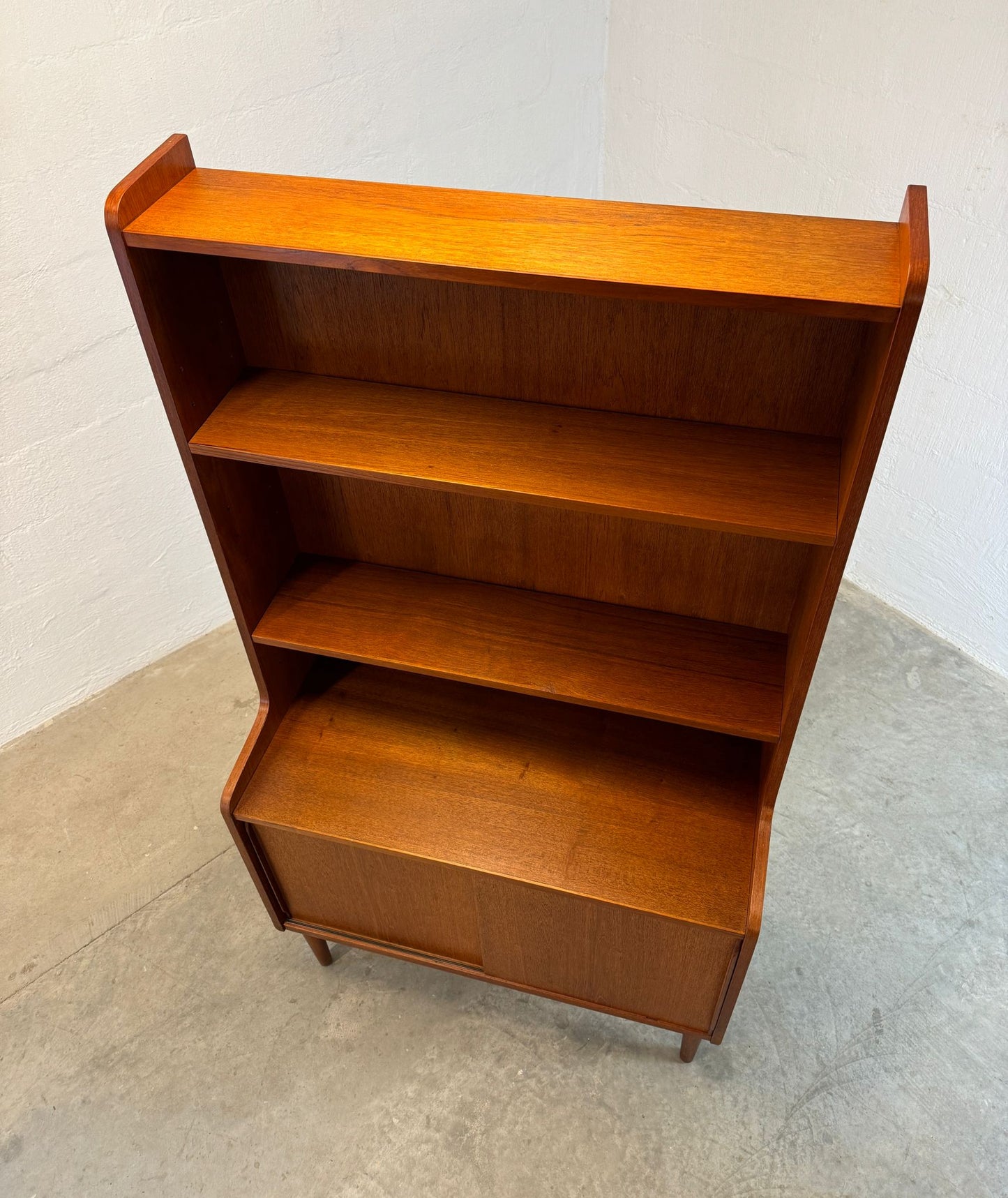 Danish Teak Bookcase with Cabinet Storage - #A1582