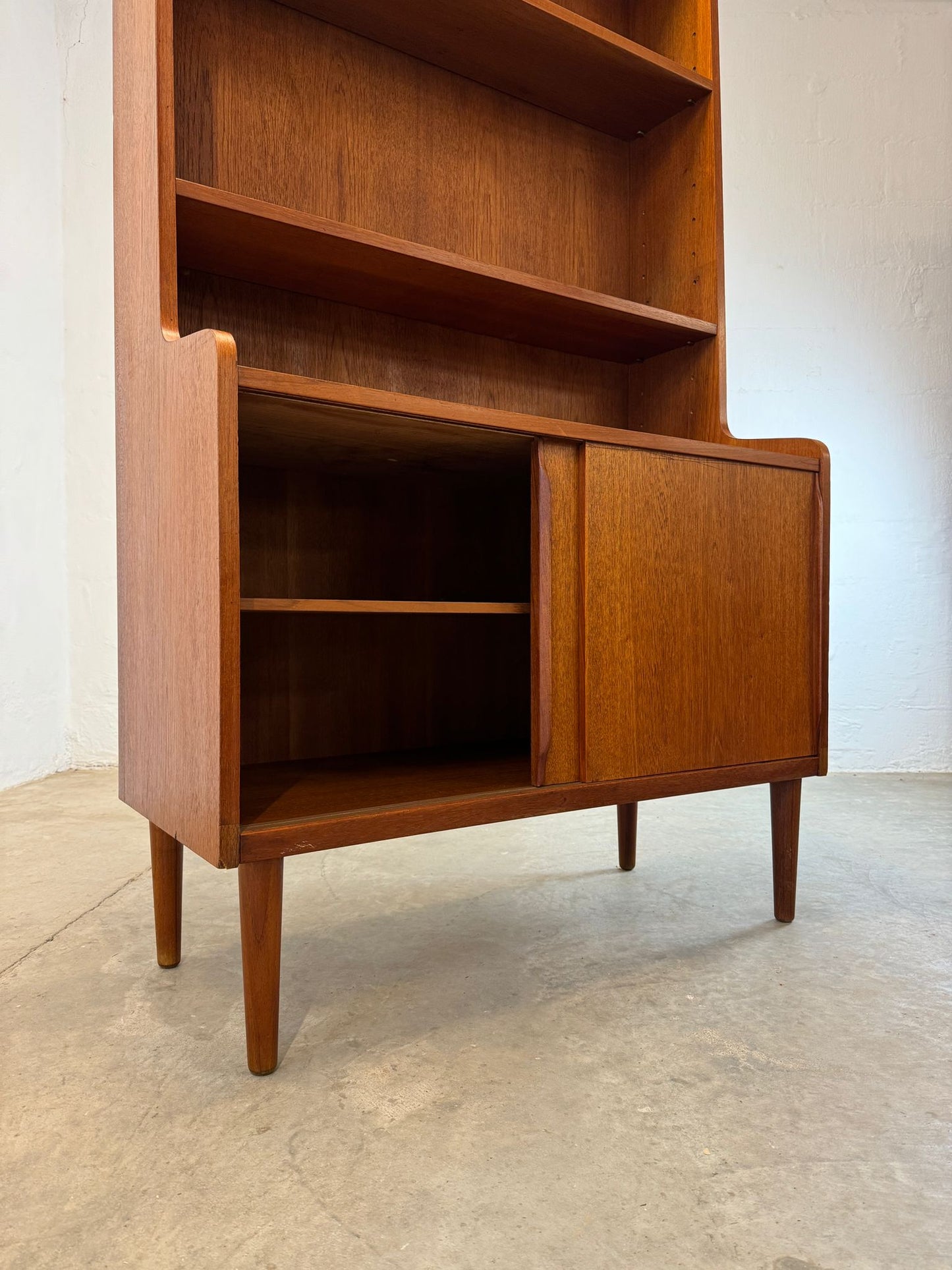 Danish Teak Bookcase with Cabinet Storage - #A1582