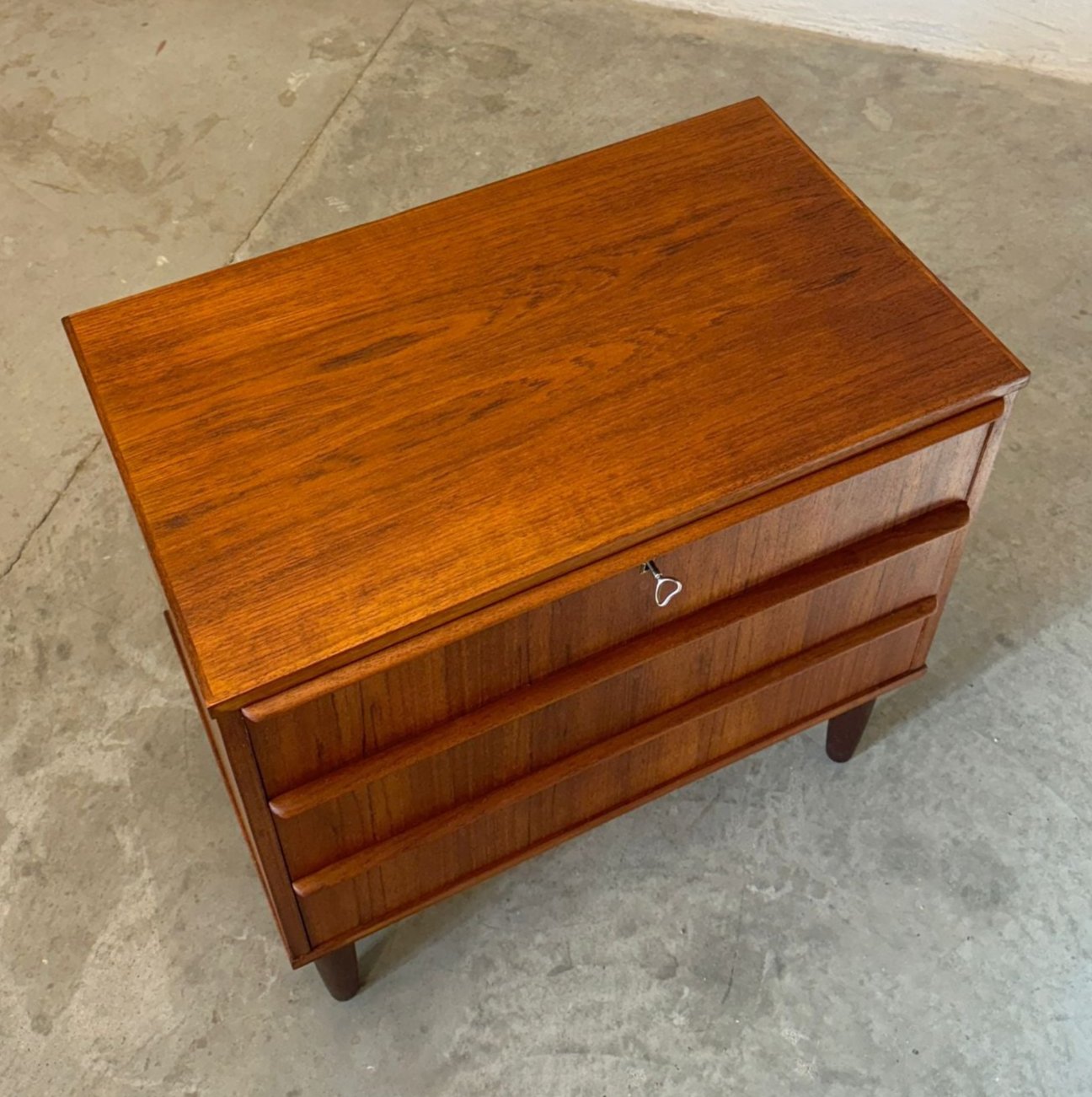 Danish Teak Three Drawer Chest / Dresser - #A1601