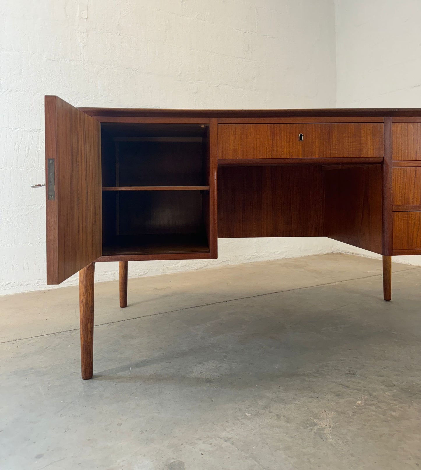 Danish Teak Desk with Rear Shelving - #A1610