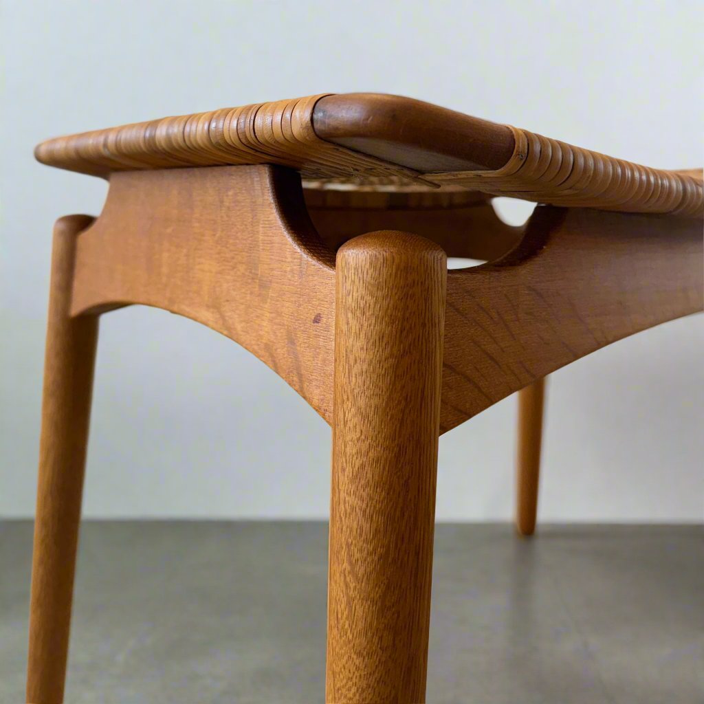 Ølholm Møbelfabrik Oak Vanity Stool / Footstool Designed by Sigfred Omann - #A1611