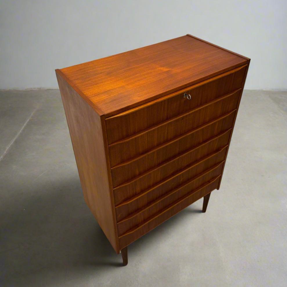Danish Teak Seven Drawer Dresser - #A1633