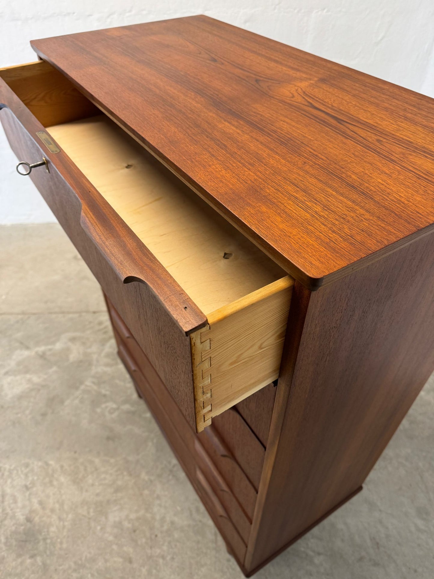 Danish Teak Six Drawer Tall Dresser - #A1646