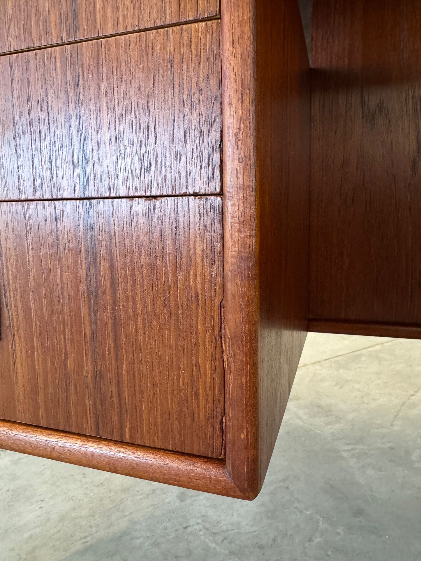 Danish Teak Desk with Rear Bookcase Storage - #A1653