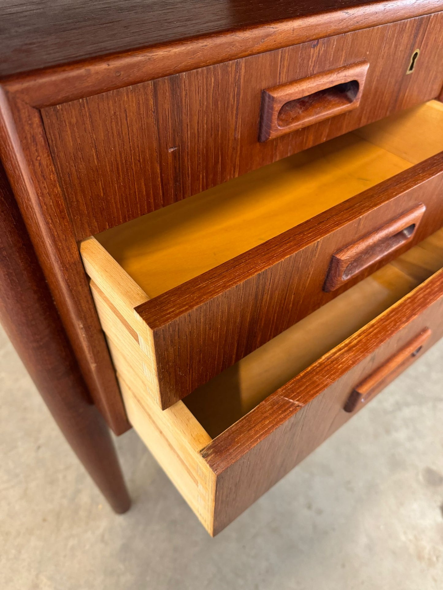 Danish Teak Desk with Rear Bookcase Storage - #A1653