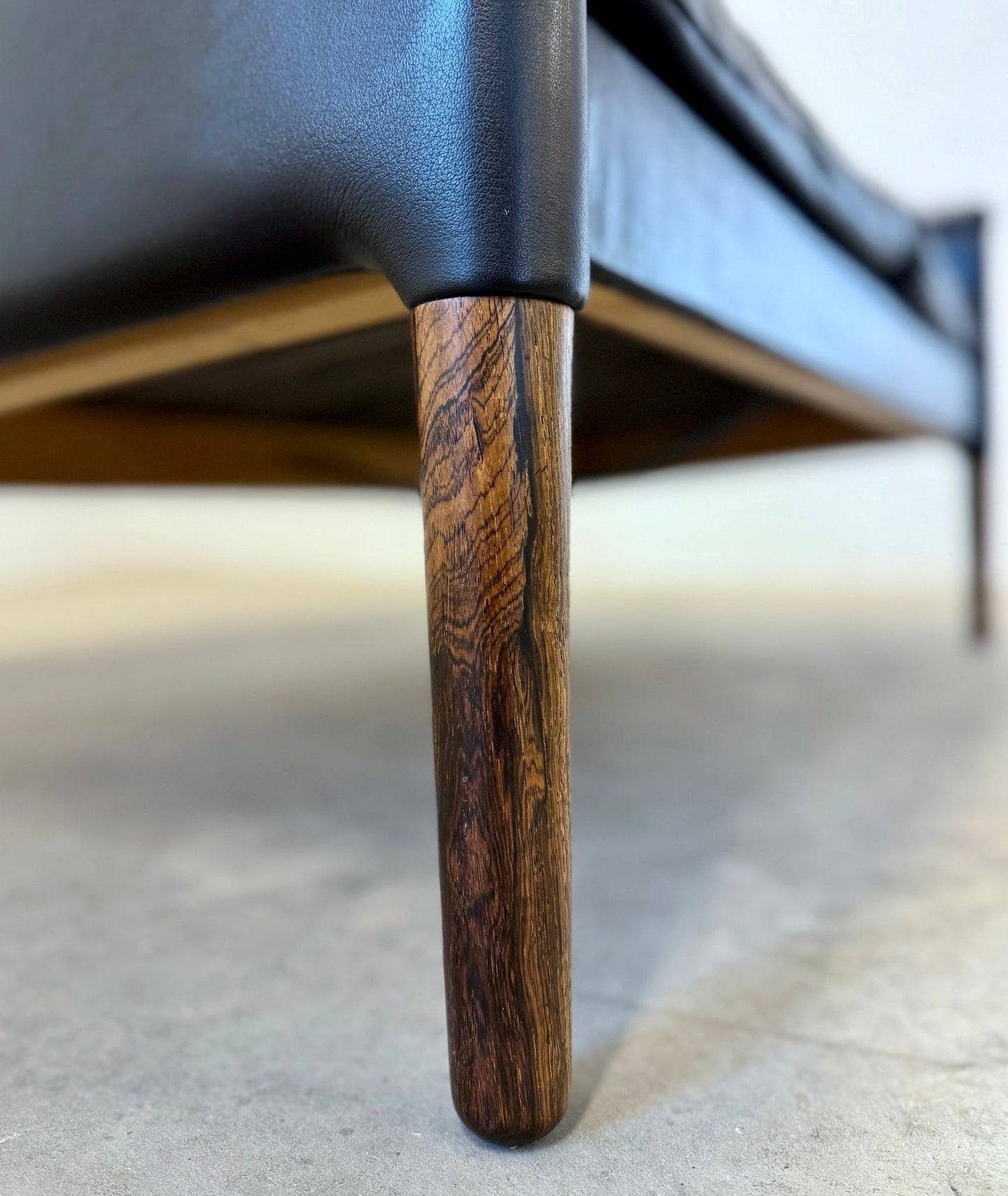 Centrum Møbler Leather & Rosewood Loveseat / Settee “Model 55” Designed by Kurt Østervig - #A1698