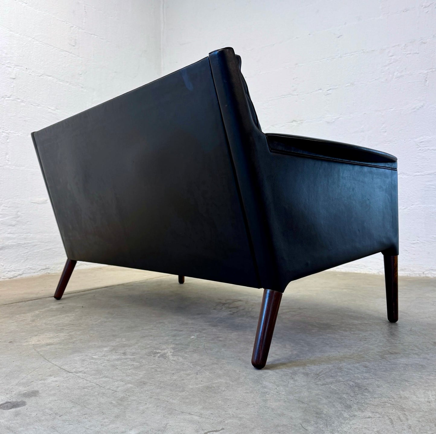 Centrum Møbler Leather & Rosewood Loveseat / Settee “Model 55” Designed by Kurt Østervig - #A1698