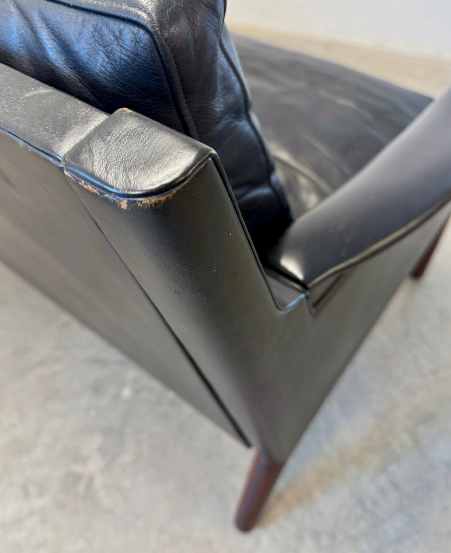 Centrum Møbler Leather & Rosewood Loveseat / Settee “Model 55” Designed by Kurt Østervig - #A1698