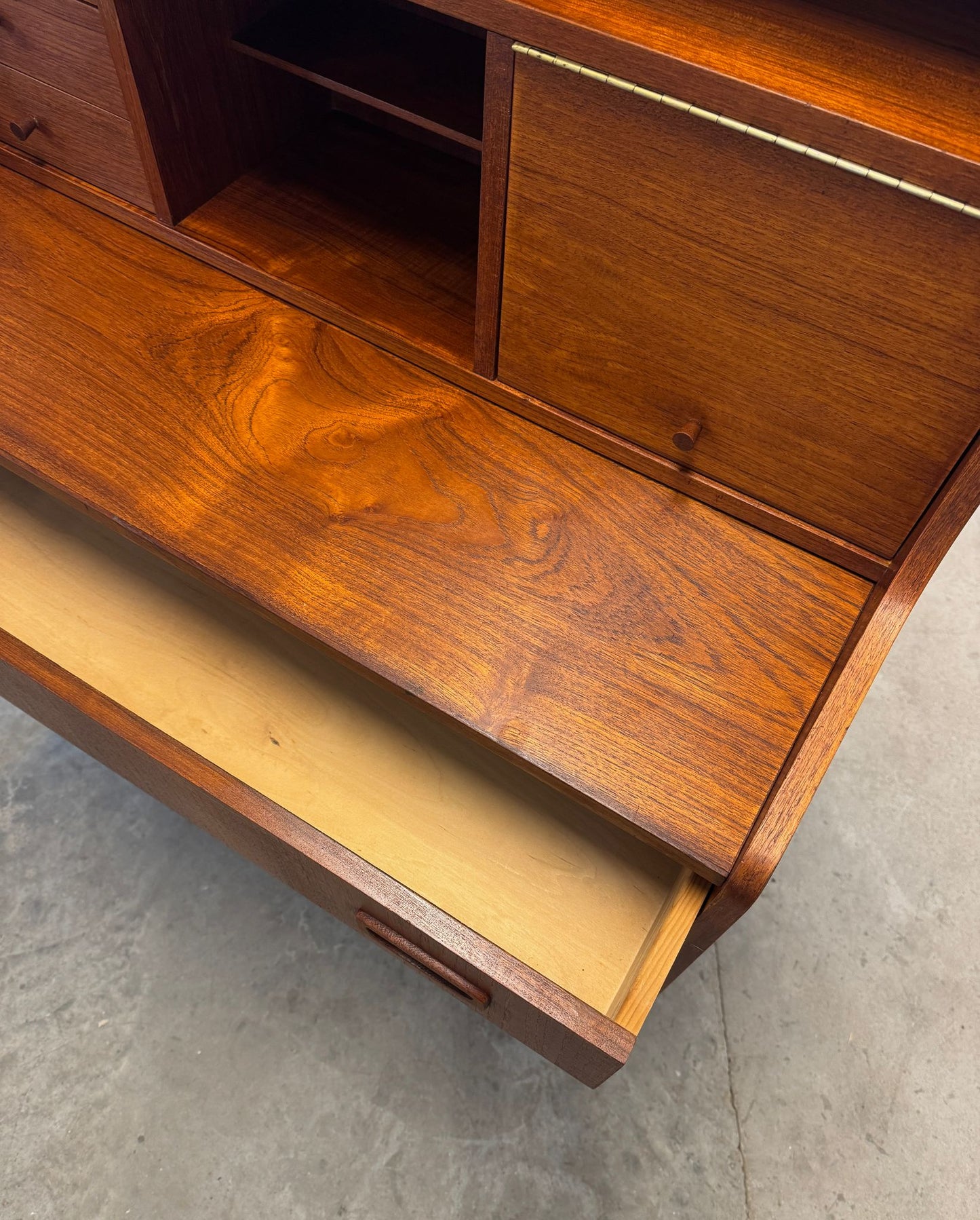 Danish Teak Secretary Desk with Hidden Vanity - #A1699