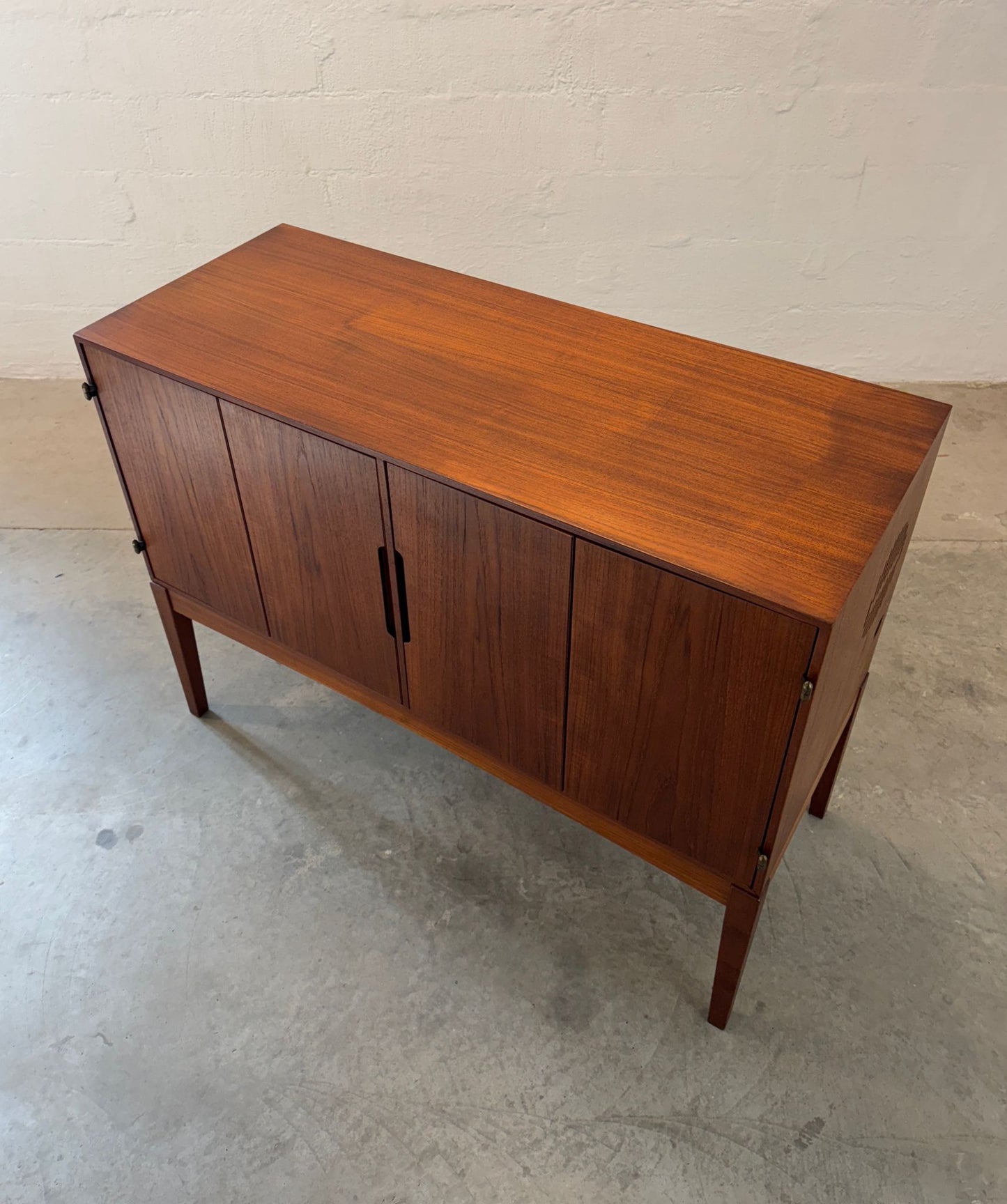 Danish Teak Media Cabinet with Bifold Doors - #A1701