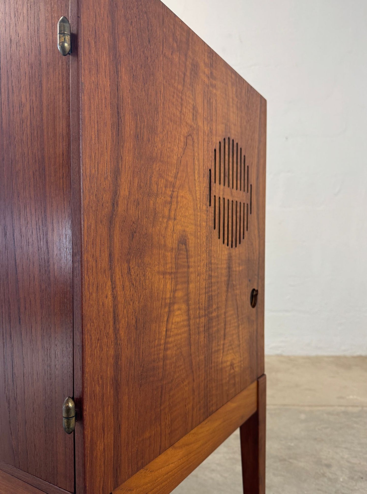 Danish Teak Media Cabinet with Bifold Doors - #A1701