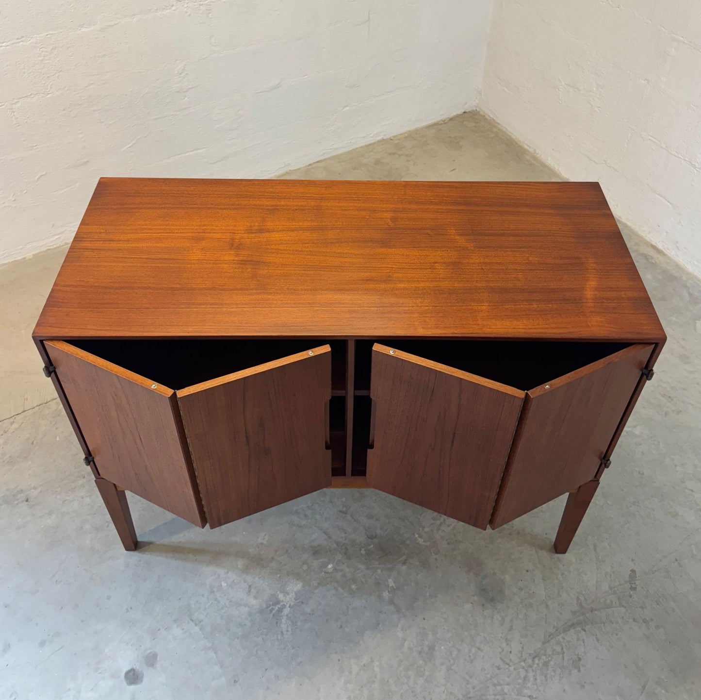Danish Teak Media Cabinet with Bifold Doors - #A1701