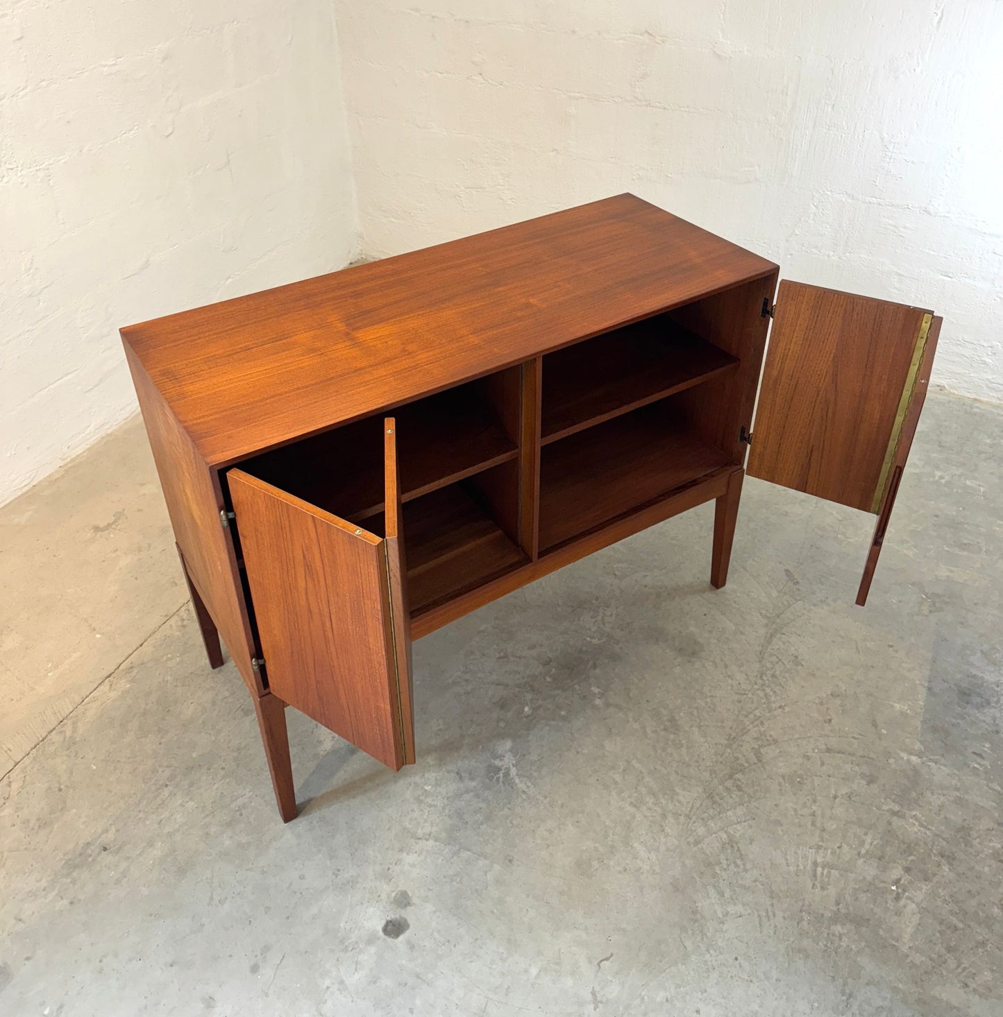 Danish Teak Media Cabinet with Bifold Doors - #A1701