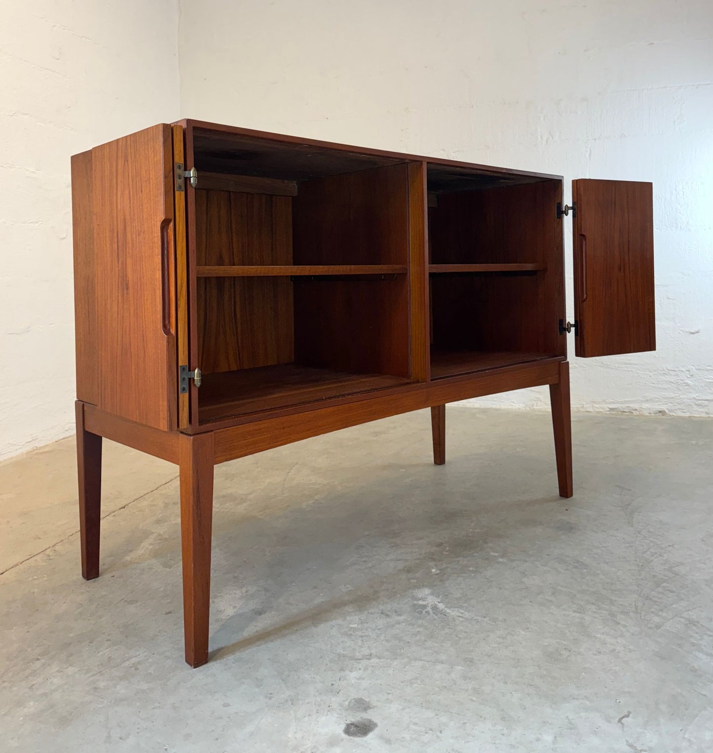 Danish Teak Media Cabinet with Bifold Doors - #A1701