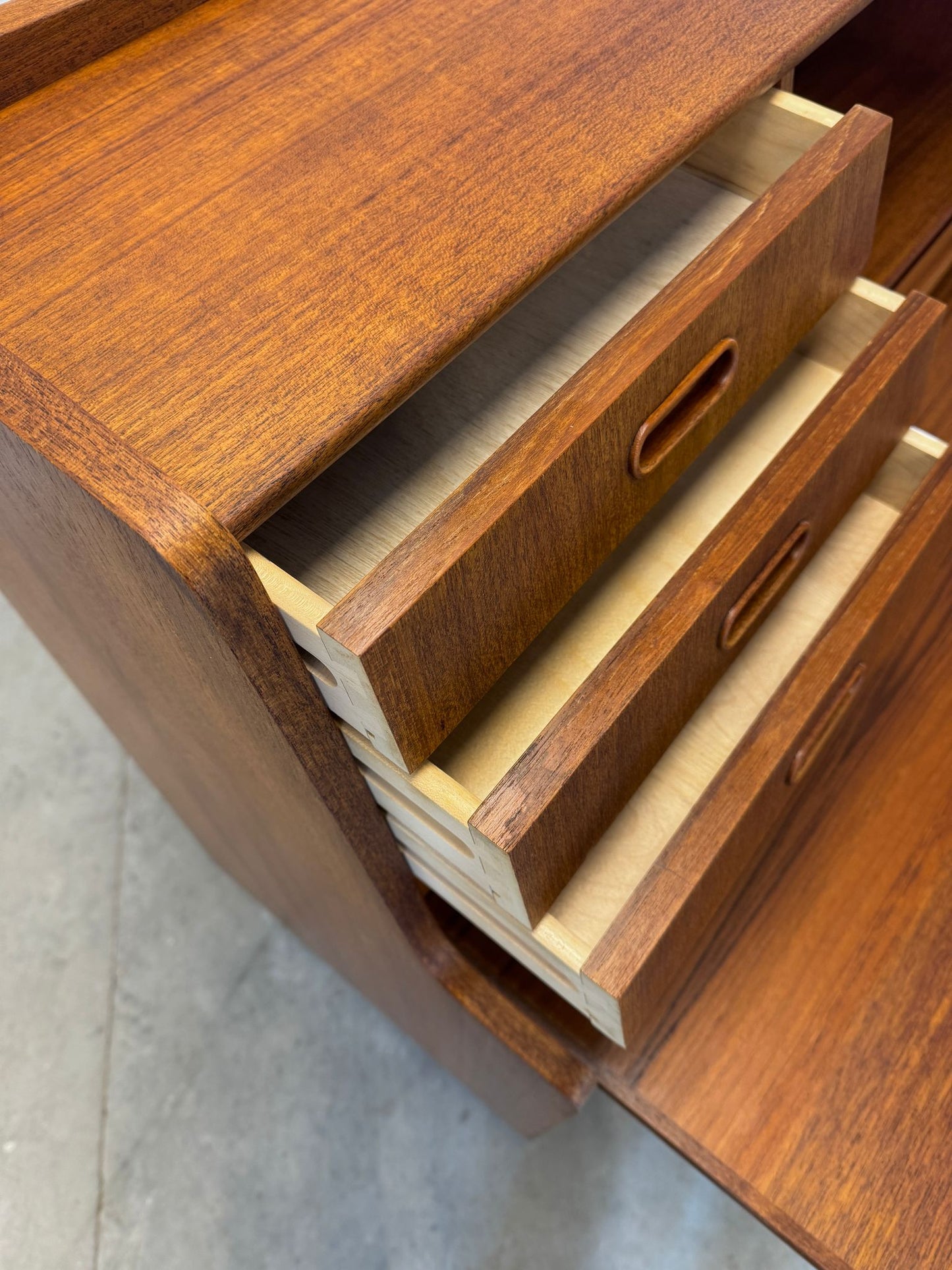 Danish Teak Secretary Desk with Hidden Vanity - #A1702