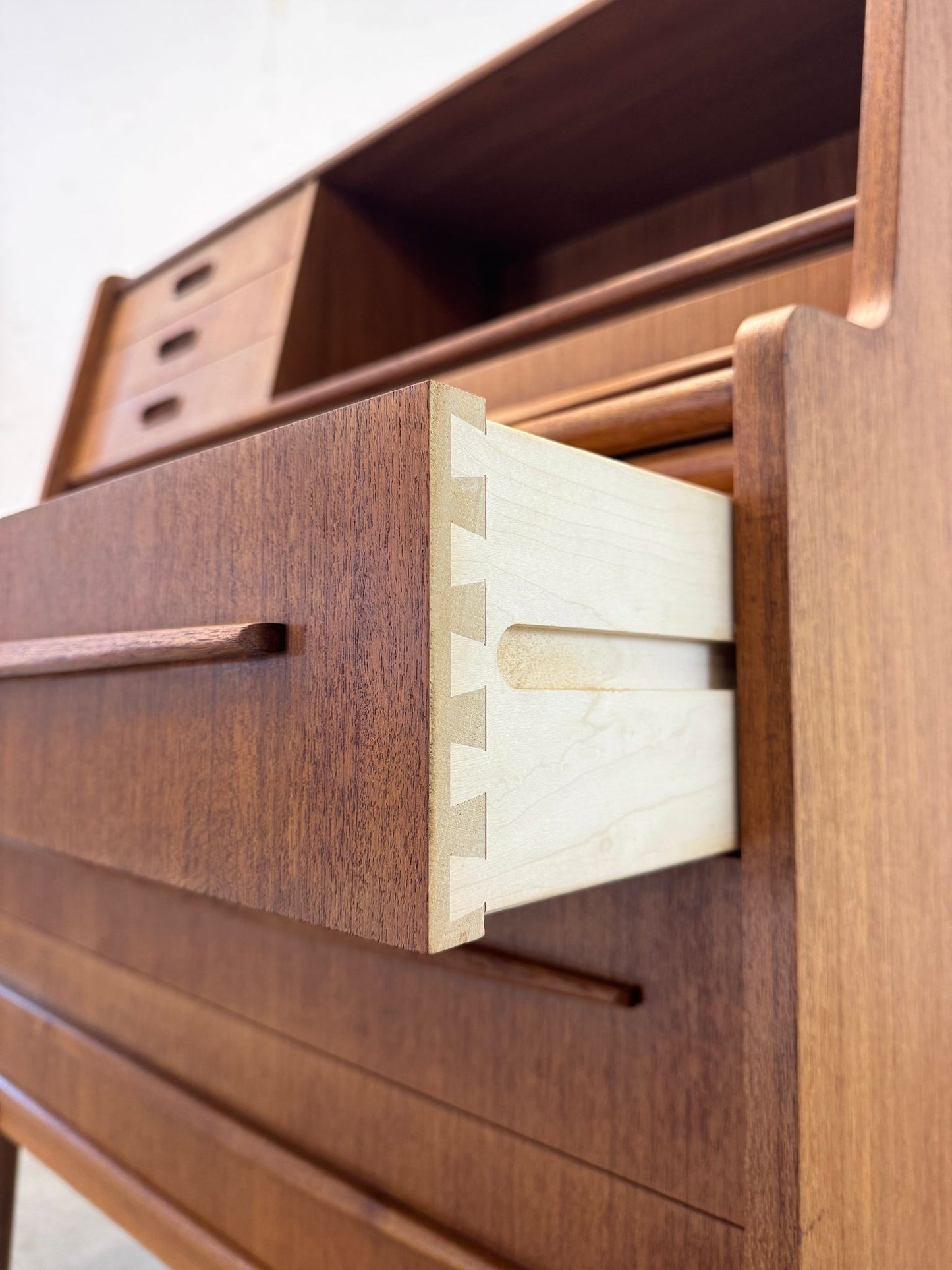 Danish Teak Secretary Desk with Hidden Vanity - #A1702