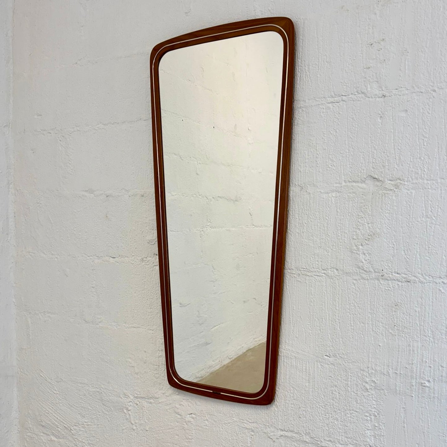 Danish Oblong Mirror with Metal Details - #A1703