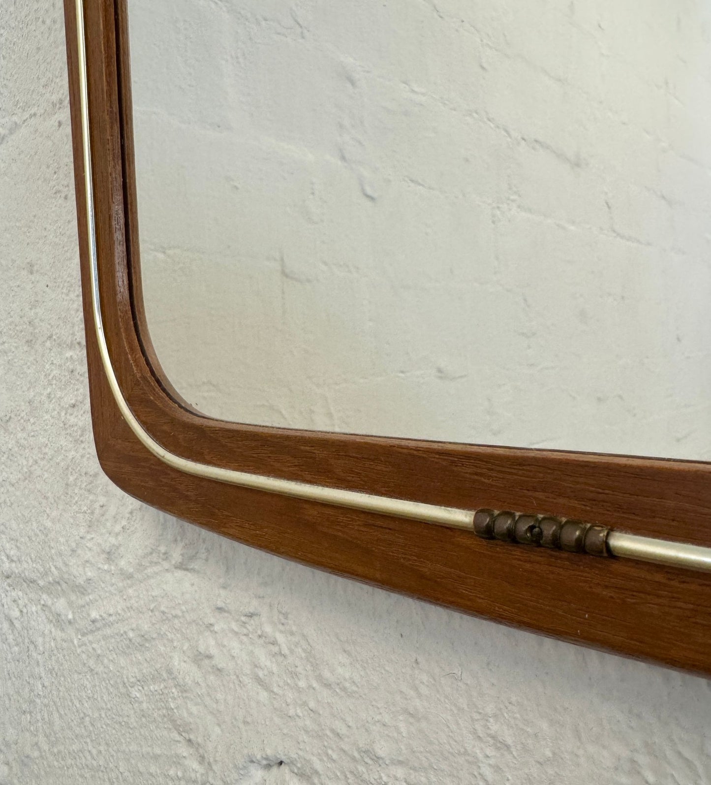Danish Oblong Mirror with Metal Details - #A1703