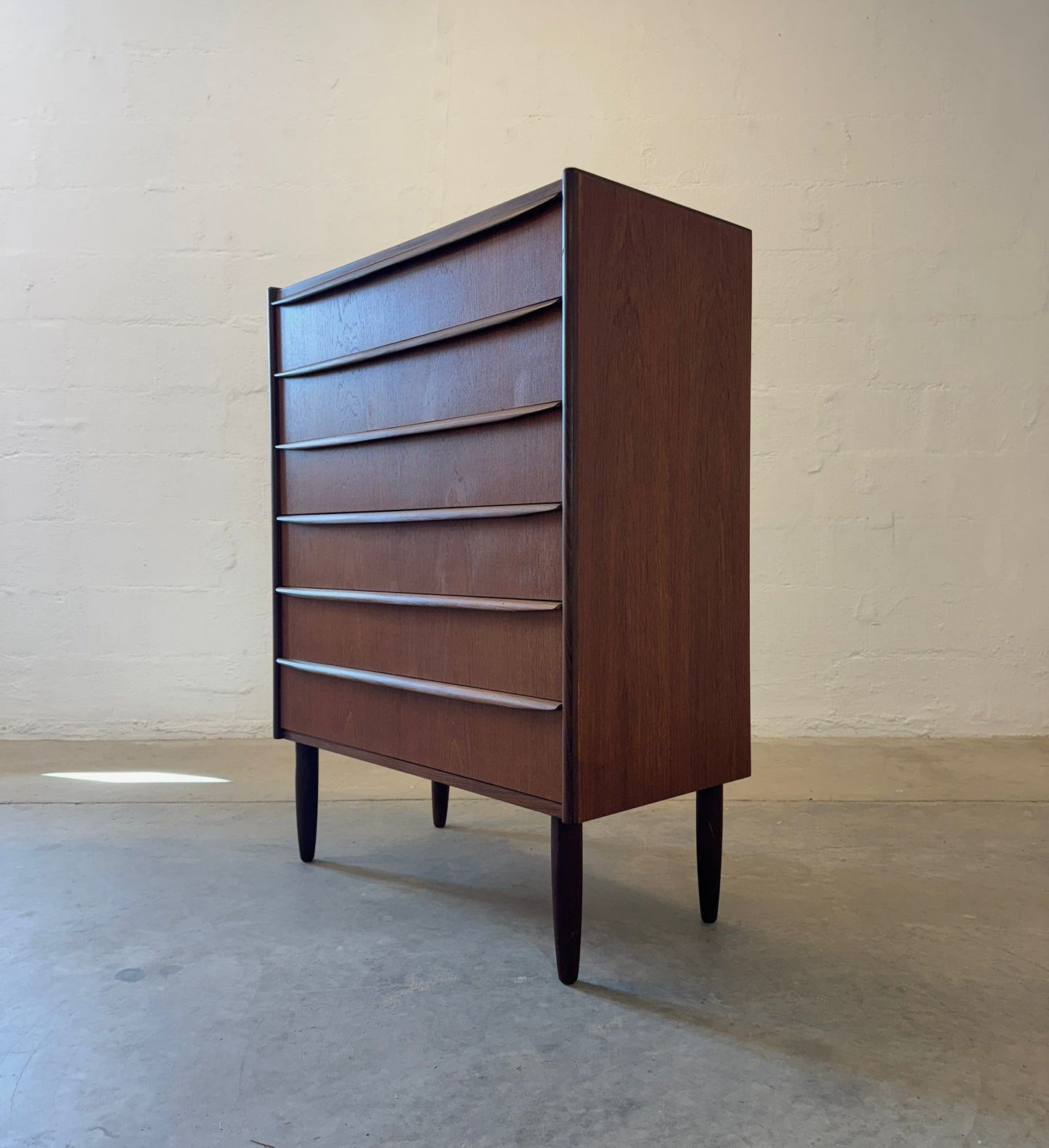 Danish Teak Six Drawer Dresser - #A1748