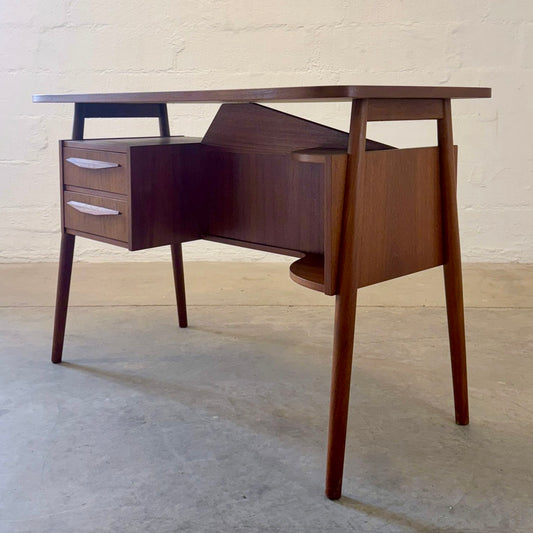 Tibergaard Teak Desk with Rear Storage Shelf Designed by Gunnar Nielsen Tibergaard - #A1750