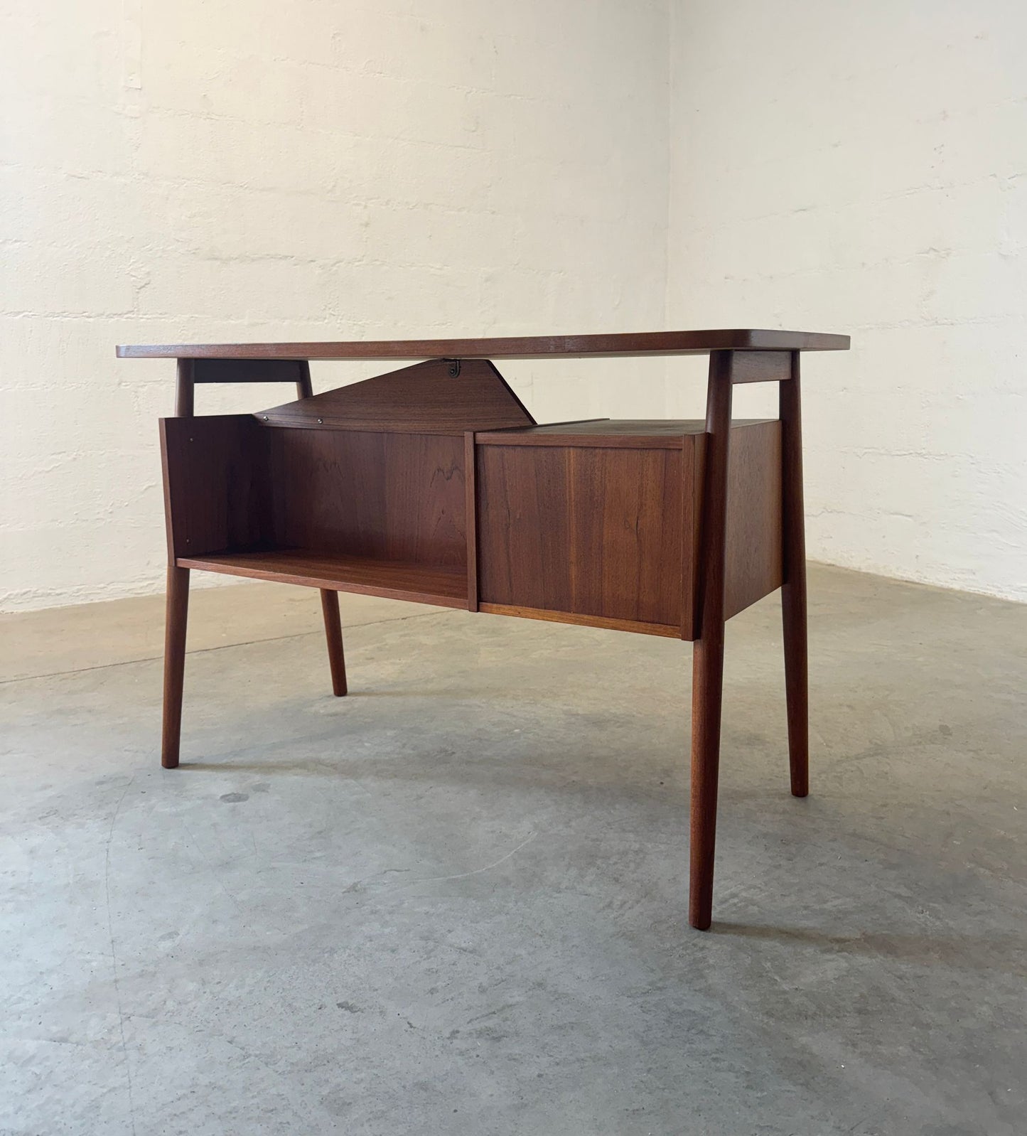 Tibergaard Teak Desk with Rear Storage Shelf Designed by Gunnar Nielsen Tibergaard - #A1750