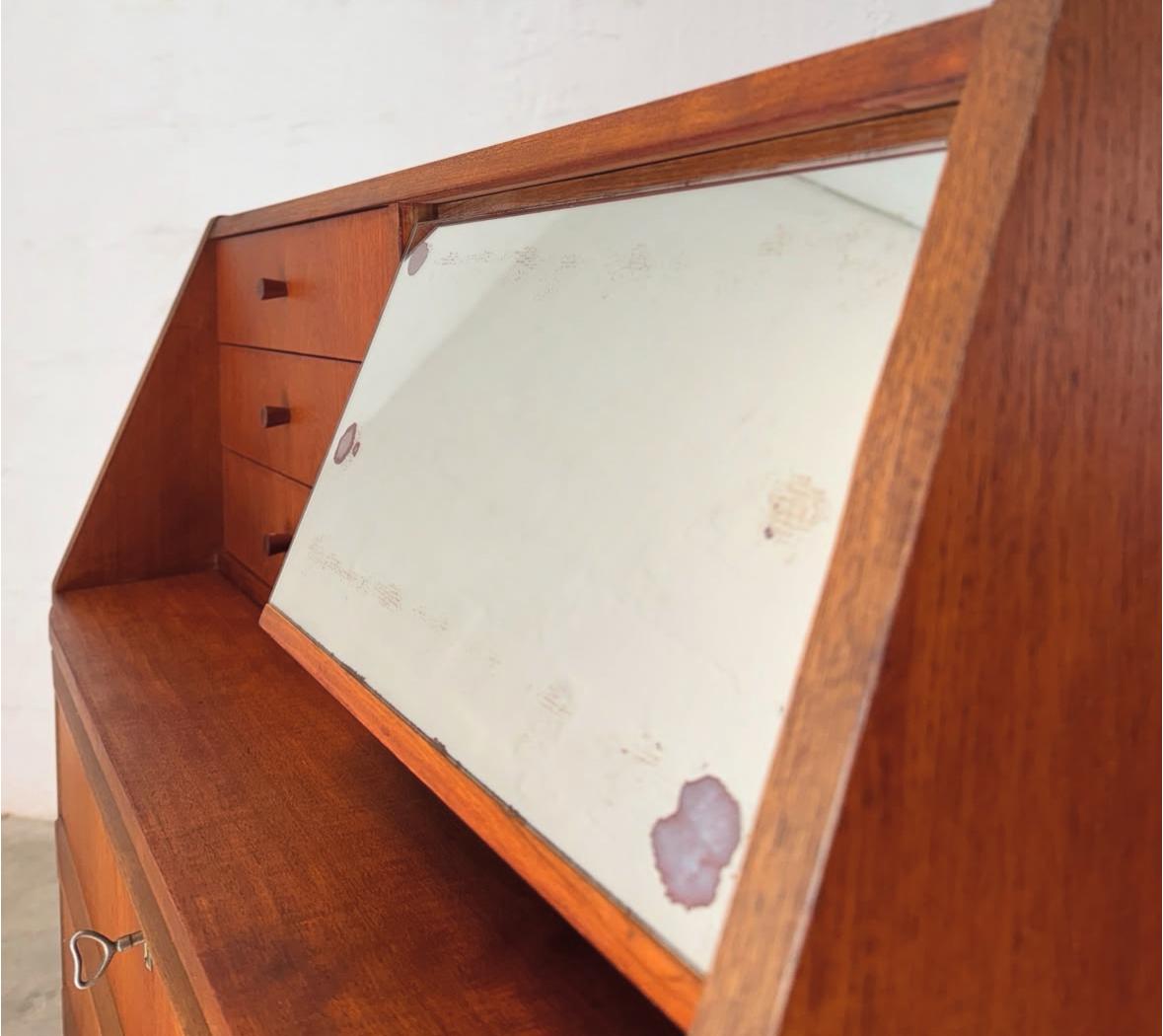 Danish Teak Secretary Desk with Hidden Vanity - #A1774