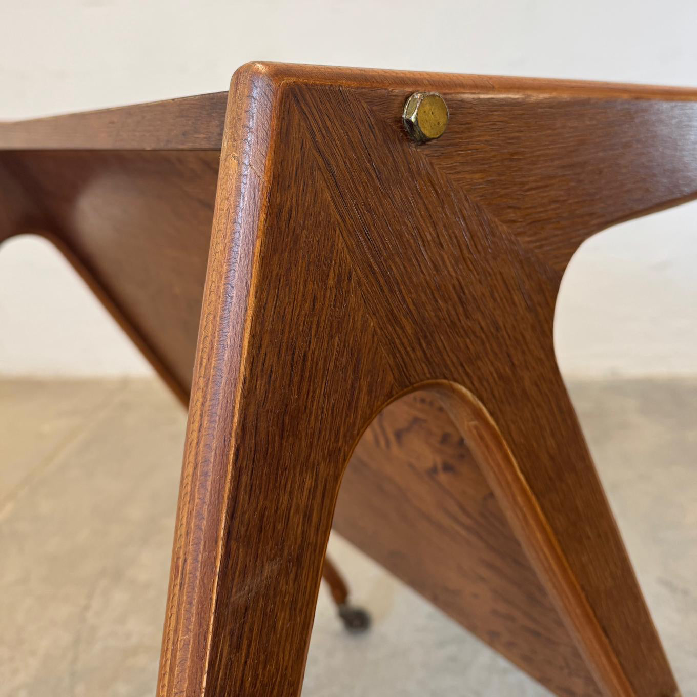 Danish Solid Oak Serving Trolley / Bar Cart - #A1758
