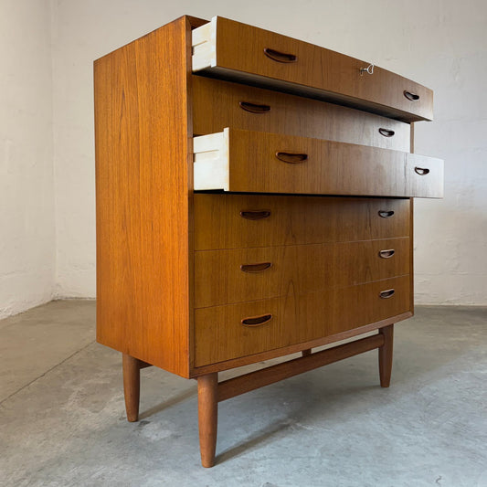 Danish Teak Bow Front Dresser - #A2103