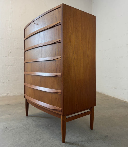 Danish Teak Bow Front Dresser - #A2111