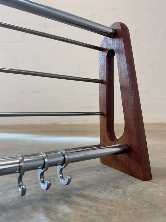 Søborg Møbler Teak & Metal Coat Rack Designed by Børge Mogensen - #A2139